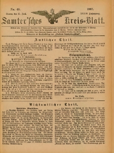 Samtersches Kreis-Blatt = Dziennik Powiatu Szamotulskiego 1887.06.15 Jg.33 Nr48
