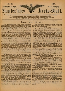Samtersches Kreis-Blatt = Dziennik Powiatu Szamotulskiego 1887.08.17 Jg.33 Nr66