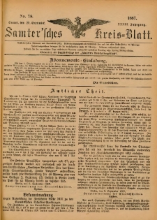Samtersches Kreis-Blatt = Dziennik Powiatu Szamotulskiego 1887.09.28 Jg.33 Nr78