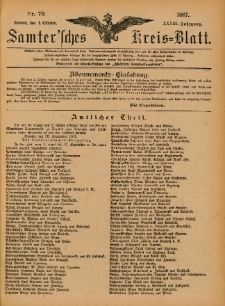 Samtersches Kreis-Blatt = Dziennik Powiatu Szamotulskiego 1887.10.01 Jg.33 Nr79