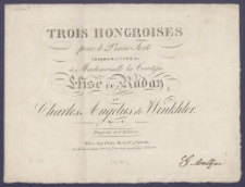 Trois Hongroises pour le piano-forte : oeuvre 16.