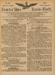 Samtersches Kreis-Blatt = Dziennik Powiatu Szamotulskiego 1890.08.16 Jg.36 Nr66