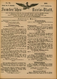 Samtersches Kreis-Blatt = Dziennik Powiatu Szamotulskiego 1890.09.17 Jg.36 Nr75