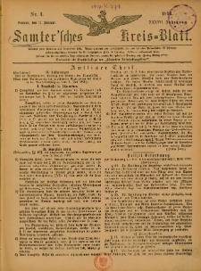 Samtersches Kreis-Blatt = Dziennik Powiatu Szamotulskiego 1891.01.03 Jg.37 Nr1