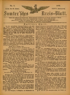 Samtersches Kreis-Blatt = Dziennik Powiatu Szamotulskiego 1891.01.14 Jg.37 Nr4