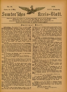 Samtersches Kreis-Blatt = Dziennik Powiatu Szamotulskiego 1891.03.04 Jg.37 Nr18