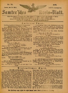 Samtersches Kreis-Blatt = Dziennik Powiatu Szamotulskiego 1891.03.25 Jg.37 Nr24