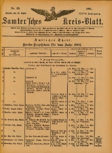 Samtersches Kreis-Blatt = Dziennik Powiatu Szamotulskiego 1891.04.25 Jg.37 Nr33