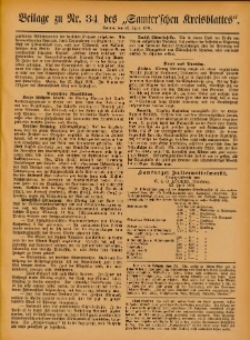 Beilage zu Nr.34 des Samterschen Kreisblatts = Dodatek do Nr.34 dziennika powiatowego Szamotulskiego 1891.04.29 Jg.37