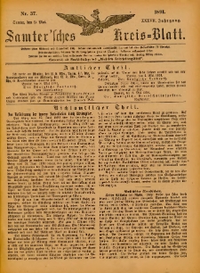 Samtersches Kreis-Blatt = Dziennik Powiatu Szamotulskiego 1891.05.09 Jg.37 Nr37