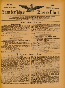 Samtersches Kreis-Blatt = Dziennik Powiatu Szamotulskiego 1891.05.27 Jg.37 Nr42