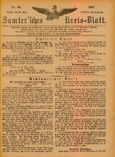 Samtersches Kreis-Blatt = Dziennik Powiatu Szamotulskiego 1891.06.10 Jg.37 Nr46