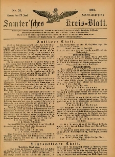 Samtersches Kreis-Blatt = Dziennik Powiatu Szamotulskiego 1891.06.27 Jg.37 Nr51