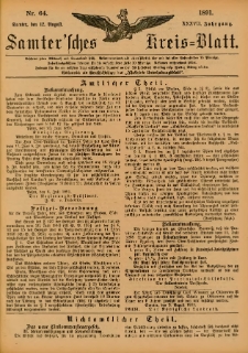 Samtersches Kreis-Blatt = Dziennik Powiatu Szamotulskiego 1891.08.12 Jg.37 Nr64