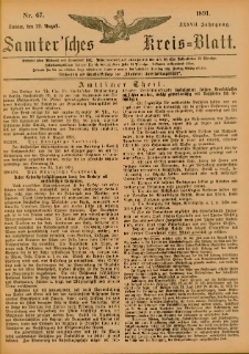 Samtersches Kreis-Blatt = Dziennik Powiatu Szamotulskiego 1891.08.22 Jg.37 Nr67