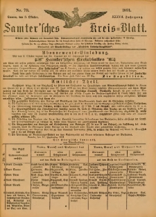 Samtersches Kreis-Blatt = Dziennik Powiatu Szamotulskiego 1891.10.03 Jg.37 Nr79