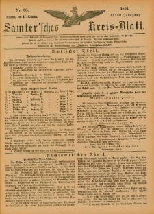Samtersches Kreis-Blatt = Dziennik Powiatu Szamotulskiego 1891.10.17 Jg.37 Nr83