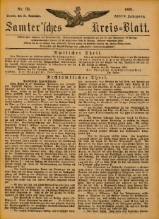Samtersches Kreis-Blatt = Dziennik Powiatu Szamotulskiego 1891.11.21 Jg.37 Nr93