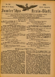 Samtersches Kreis-Blatt = Dziennik Powiatu Szamotulskiego 1891.11.25 Jg.37 Nr94