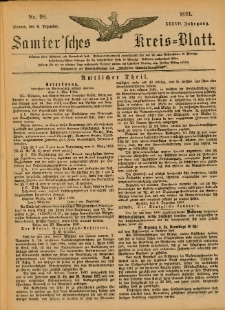 Samtersches Kreis-Blatt = Dziennik Powiatu Szamotulskiego 1891.12.09 Jg.37 Nr98