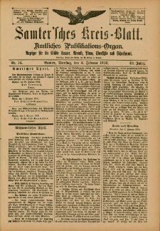 Samtersches Kreis-Blatt = Dziennik Powiatu Szamotulskiego 1902.02.04 Jg.48 Nr14