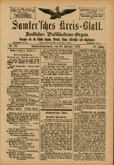 Samtersches Kreis-Blatt = Dziennik Powiatu Szamotulskiego 1902.02.22 Jg.48 Nr22
