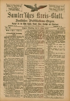 Samtersches Kreis-Blatt = Dziennik Powiatu Szamotulskiego 1902.03.04 Jg.48 Nr26