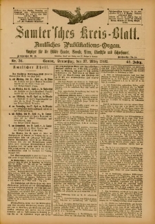 Samtersches Kreis-Blatt = Dziennik Powiatu Szamotulskiego 1902.03.27 Jg.48 Nr36