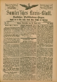 Samtersches Kreis-Blatt = Dziennik Powiatu Szamotulskiego 1902.04.24 Jg.48 Nr47