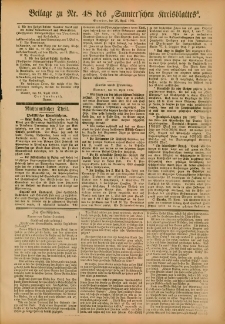 Beilage zu Nr.48 des Samterschen Kreisblatts = Dodatek do Nr.48 dziennika powiatowego Szamotulskiego 1902.04.26 Jg.48