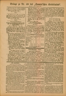 Beilage zu Nr.49 des Samterschen Kreisblatts = Dodatek do Nr.49 dziennika powiatowego Szamotulskiego 1902.04.29 Jg.48