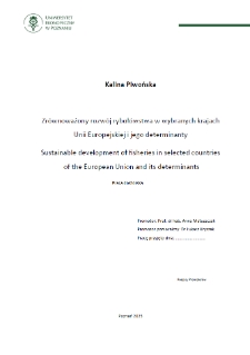 Zrównoważony rozwój rybołówstwa w wybranych krajach Unii Europejskiej i jego determinanty