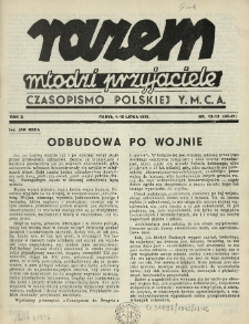Razem Młodzi Przyjaciele : czasopismo Polskiej YMCA we Francji. 1945 R.2 Nr12-13