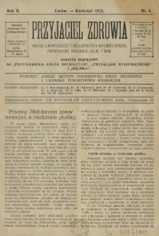 Przyjaciel Zdrowia. 1913 R.2 Nr4