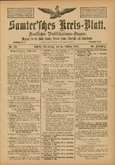 Samtersches Kreis-Blatt = Dziennik Powiatu Szamotulskiego 1902.10.16 Jg.48 Nr121