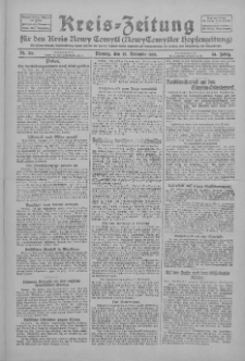 Kreis-Zeitung für d. Kreis Nowy-Tomysl: zugl. Nowy-Tomysler Hopfenzeitung 1929.11.25 Jg.54 Nr139