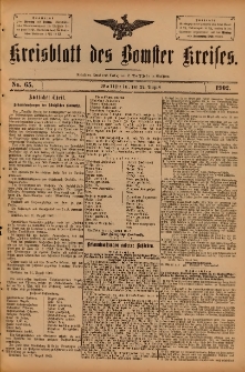 Kreisblatt des Bomster Kreises 1902.08.22 No.65