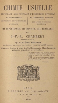 Chimie usuelle : repondant aux nouveaux programmes officiels ...