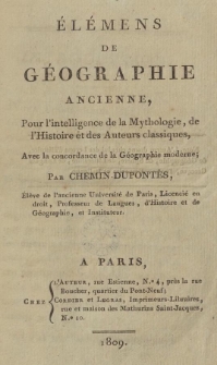 &Eacute;l&eacute;ments de g&eacute;ographie ancienne [...]
