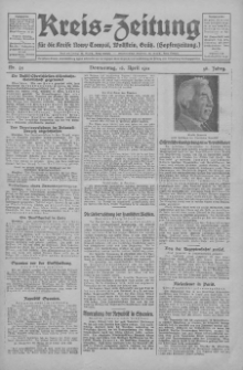 Kreis-Zeitung für d. Kreis Nowy-Tomysl: zugl. Nowy-Tomysler Hopfenzeitung 1931.04.16 Jg.56 Nr45