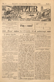 Mazur : pismo z obrazkami poświęcone Mazurom wyznania ewangelickiego. 1906.07.08 R.1 nr2