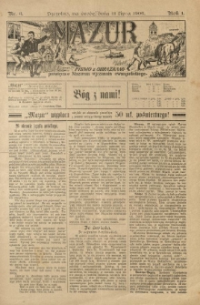 Mazur : pismo z obrazkami poświęcone Mazurom wyznania ewangelickiego. 1906.07.11 R.1 nr3