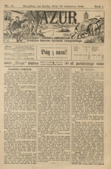 Mazur : pismo z obrazkami poświęcone Mazurom wyznania ewangelickiego. 1906.08.22 R.1 nr15