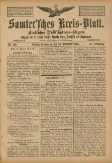 Samtersches Kreis-Blatt = Dziennik Powiatu Szamotulskiego 1903.11.28 Jg.49 Nr140