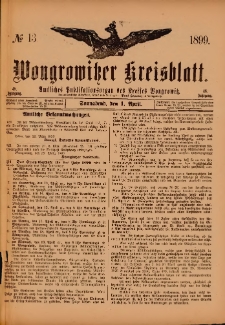 Wongrowitzer Kreisblatt: Amtliches Publikationsorgan des Kreises Wongrowitz 1899.04.01.Jg.48 Nr 13