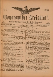 Wongrowitzer Kreisblatt: Amtliches Publikationsorgan des Kreises Wongrowitz 1899.04.08.Jg.48 Nr 14