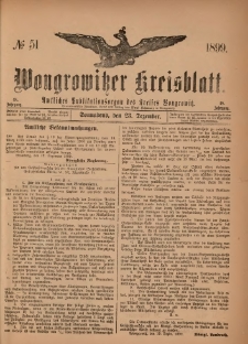 Wongrowitzer Kreisblatt: Amtliches Publikationsorgan des Kreises Wongrowitz 1899.12.23.Jg.48 Nr 51