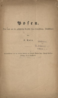 Posen (Das Land und die geschichtliche &Uuml;bersicht seiner Entwickelung Statistsches)