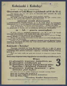 Koleżanki i koledzy! : [Incipit:] Już jutro - 14 marca wybory do Bratniej Pomocy [...] / Narodowy Komitet Samopomocowy.