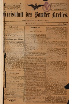 Kreisblatt des Bomster Kreises 1905.01.03 Nr1